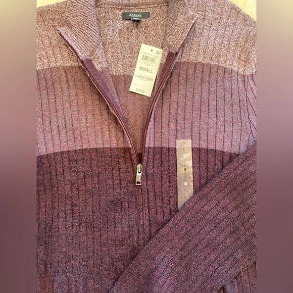 Alfani zip up sweater NWT Sz S - Picture 3 of 5